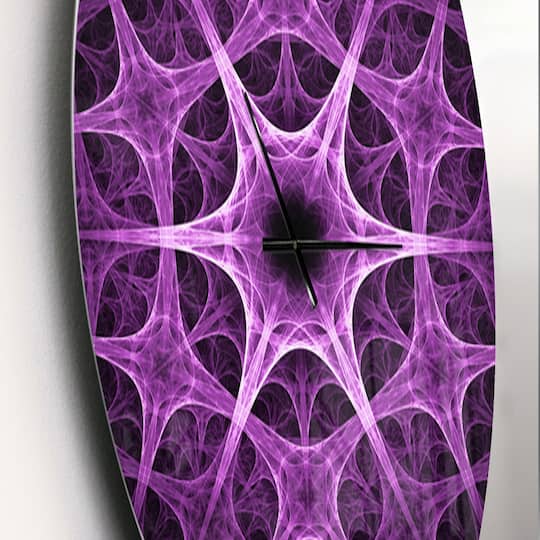 Designart 'Abstract Purple Thorn Flower Modern Wall Clock